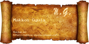 Makkos Gyula névjegykártya
